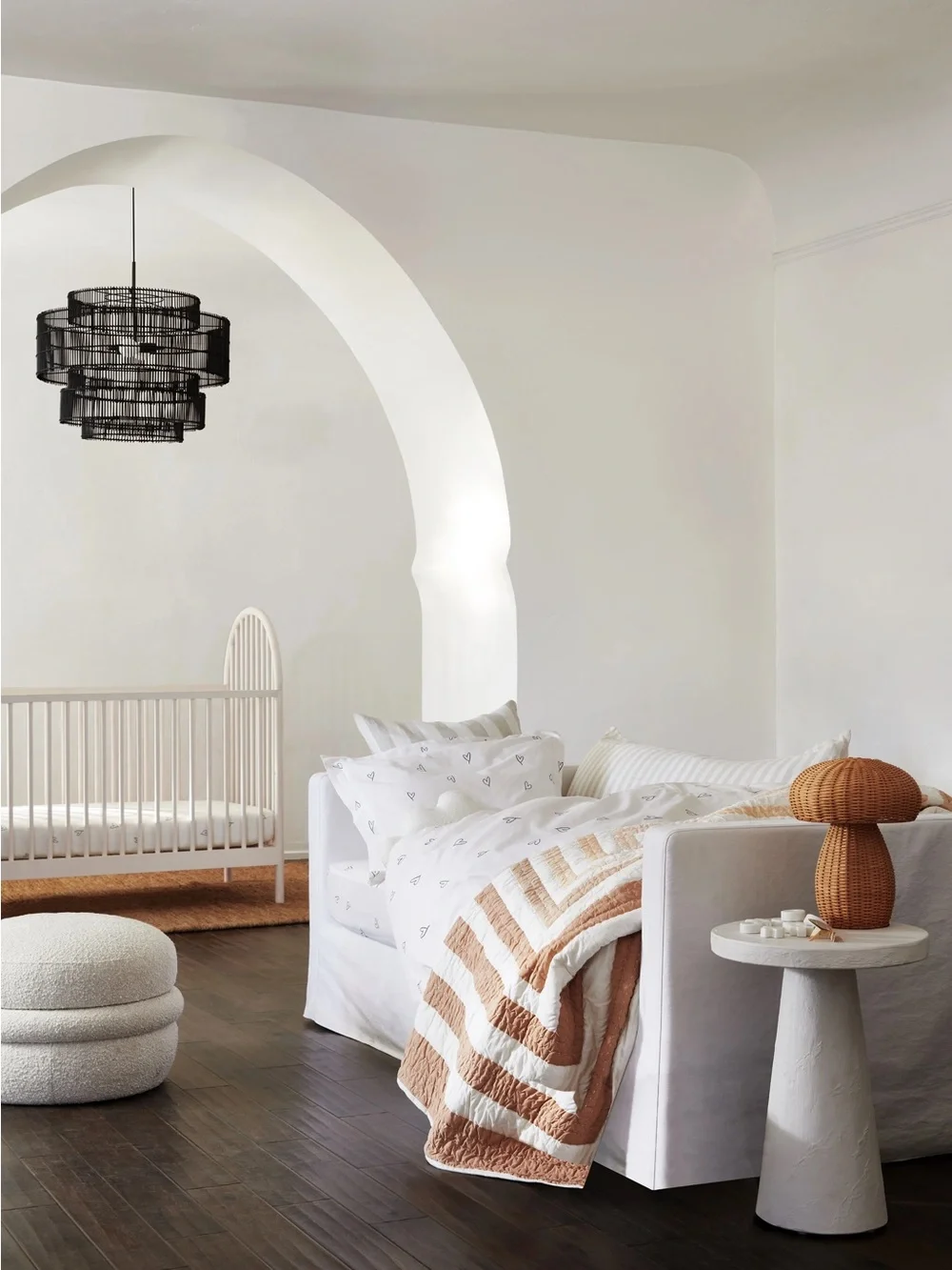 Leanne Ford for Crate&Barrel Crib Quilt - Cream & Tan/Orange